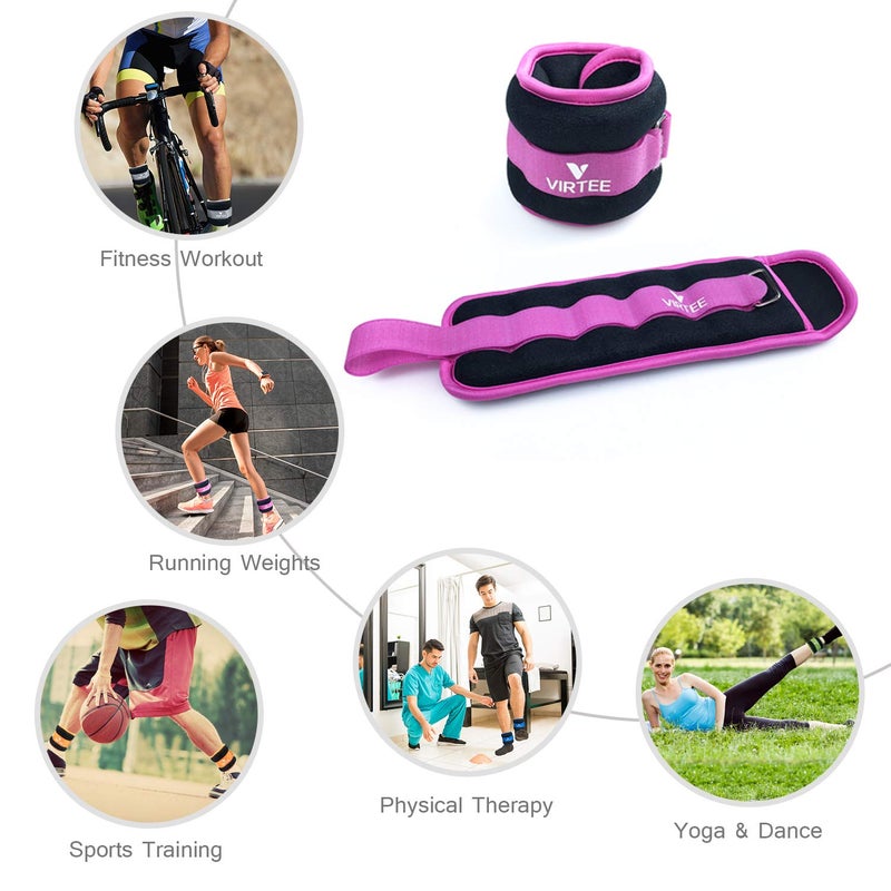 Virtee Ankle/Wrist Weights for Women, Men, Kids - Arm Leg Weights Set with Adjustable Strap - Running, Jogging, Gymnastic, Physical Therapy, Fitness - Choice of 1 lb 2 lbs 3 lbs 4 lbs 6 lbs 8 lbs 10 lbs - Image 3